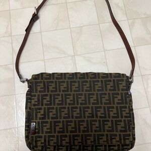 Authentic Fendi Zucca Messenger Crossbody Bag. Great for travel or daily use!